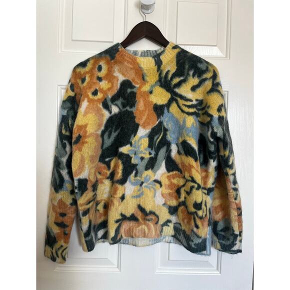 Sezane x Les Composantes Floral Wool Mohair Pullover Sweater Size Small - Picture 2 of 8